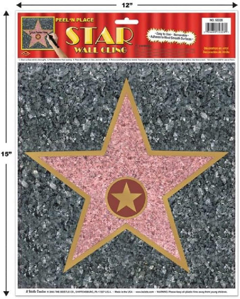 Beistle Walk of Fame Star Peel-N-Place Decoration...