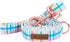 Unique style paws Durabel Dog Leash Matching Collar Blue Pink Grid Dog Rope Handle for Dogs and Cats-XS...