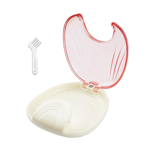 Tight Snap Lock Retainer Case, Denture Cup Kit Portable Retainer Case for Denture Storage (1Pack, Pink)...