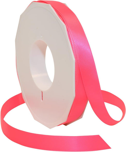 Morex Ribbon Neon Brights Satin, 5/8-inch by 50-Yard, Neon Shocking Pink (08716/50-606)...