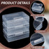 BENECREAT 6 Pack Clear Plastic Box Clear Storage Case Collection Organizer Container with Hinged Lid and Hangers For Organizing Small Parts Office...