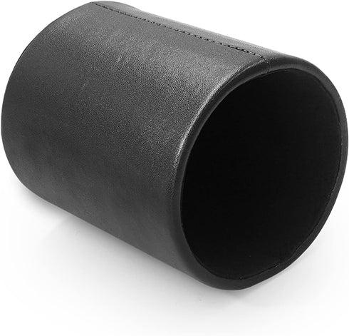 Pencil Holder, Leather Pen Cup for Desk (Round, Black)...