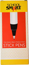 School Smart Round Stick Pen, Medium Tip, Black, Pack of 12...
