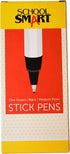School Smart Round Stick Pen, Medium Tip, Black, Pack of 12...