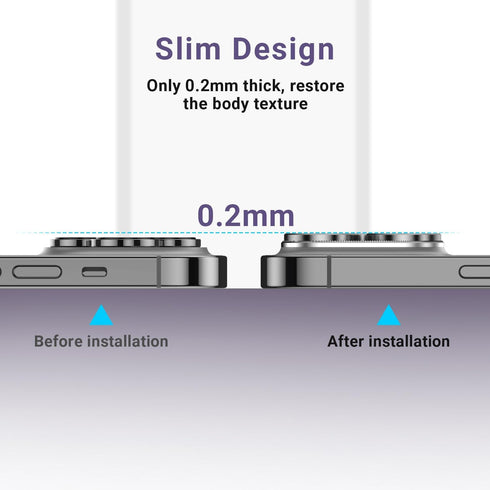 AFARER [2 Pack Camera Lens Protector for iPhone 15 Pro 6.1"/iPhone 15 Pro Max 6.7",3D Aluminum Metal Lens Film,9H Hardness Tempered Glass Camera S...