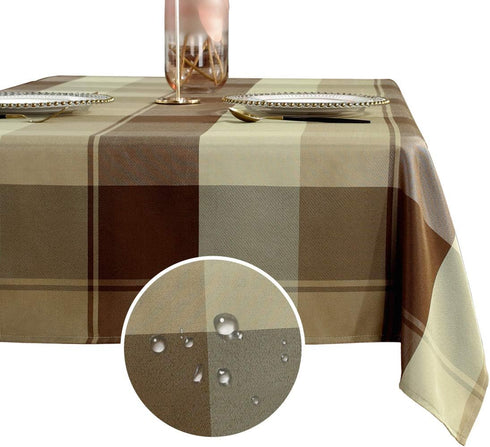 Rectangle Tablecloth Plaid Style Polyester Table Cloth Spillproof Dust-Proof Wrinkle Resistant Heavy Weight Table Cover for Kitchen Dinning Tablet...