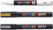Posca PC-3M Paint Marker Pens - Glass Metal Pen - Set of White, Gold and Silver...