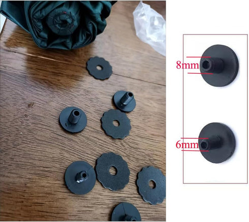 4 Set Portable Travel Umbrella Top Screw Cap Replacement 6mm + 8mm Thread End Stop Cover Stopper Tip with Waterproof Gasket for Mini Folding Compa...