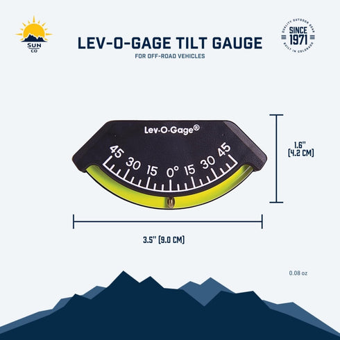 Sun Company 201-F Lev-o-gage Inclinometer | USA-Made Level Gauge for Off-Road Vehicle, Jeep, Truck, RV, Camper, Trailer, or Boat...