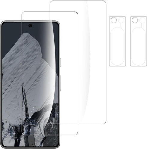 WD&CD [2+2 Pack, 2 Pack Screen Protector Compatible with Google Pixel 8 Pro 6.7'', with 2 Pack Camera Lens Protector, 9H Hardness Tempered Glass F...
