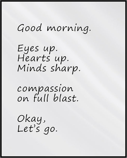 Posterizer 1 pcs-Good morning , eyes up , hearts up-Typography Art-Motivational & Inspirational Art-Gift for Men Women Entrepreneur Teens-Living R...