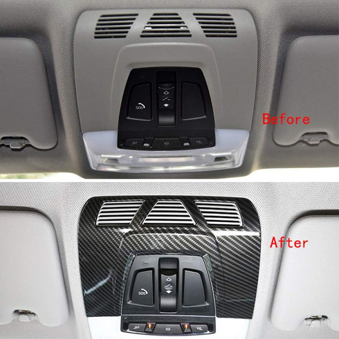 NA ABS Carbon Fiber Color Car Inner Front Reading Light Lamp Panel Cover Trim Auto Interior Roof Lamp Panel Cover for BMW 1 2 3 4 Series X1 X2 X5 ...