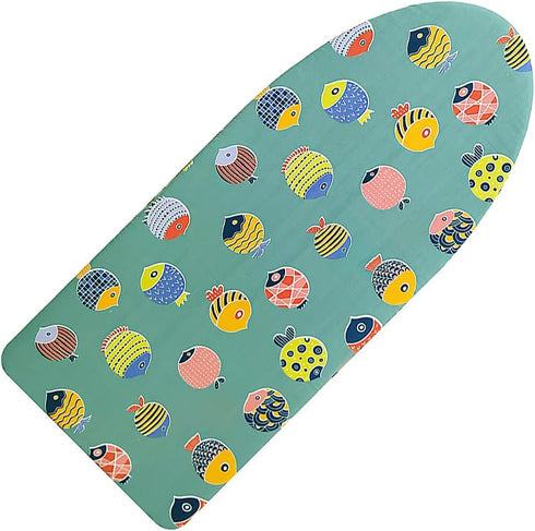 12.5" x 30" Small Tabletop Ironing Board Cover and Pad,3 Pairs of Hook and Loop Fastener Straps,Elastic Edges,Cotton Mini Iron Board Cover with Sc...
