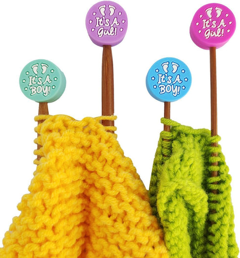 Toeloioh 4PCS 8PCS Knitting Needle Stoppers?Cartoon Letter Flower Spring Needle Point Protectors, Cute Knitting End Caps (Girl -Green-4)......