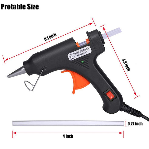 Hot Glue Gun, Upgraded 20W High Temp Mini Hot Melt Glue Gun Kit with 50pcs Glue Sticks(4.0'' x 0.27") for DIY Projects, Arts and Crafts, Home Quic...