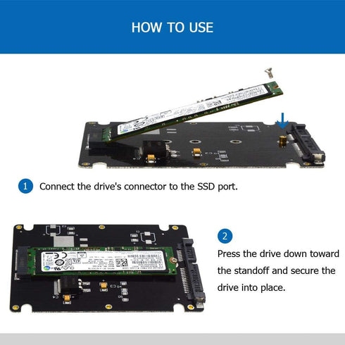 M.2 Adapter to 2.5 SATA Enclosure, B & M Key SATA Based NGFF SSD Converter to 2.5 Inch SATA 3.0 Card Support 2230 2242 2260 2280 Hard Drive with 7...