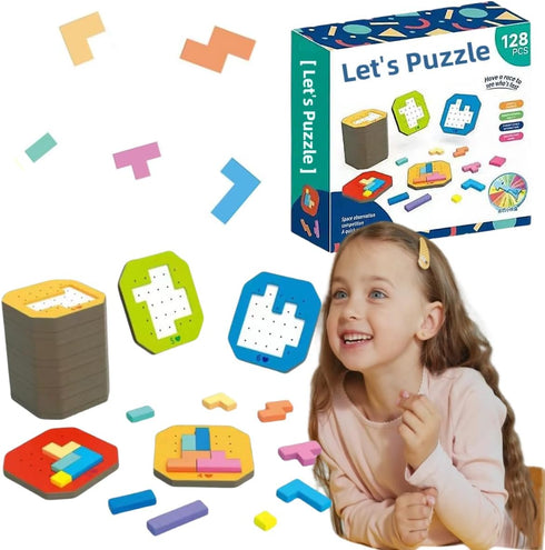 TMATCHOJOY Rainbow Russian Blocks Puzzle, Brain Teaser Toy, 3D Puzzle toys Game for Kids, Tangram Jigsaw Pattern Block puzzle toy, Preschool Games...