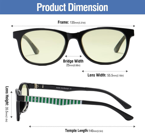 DUCO Blue Light Glasses for Kids Boys Girls Blue Ray Blocking Glasses Cute Computer Gaming TV Glasses for Children K015...