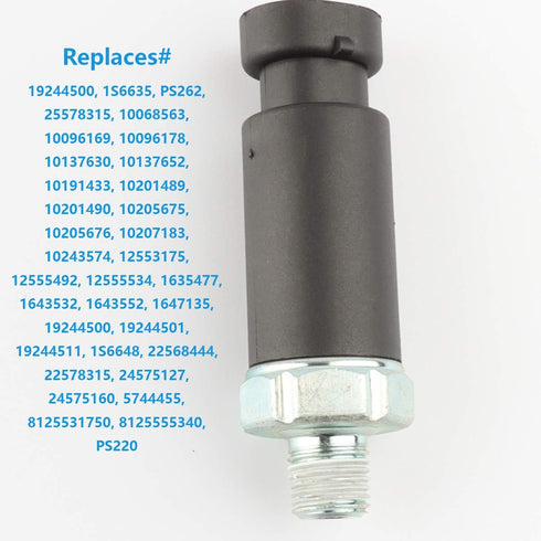 Oil Pressure Sensor Switch Sending Unit 19244500 1S6635 PS262 Compatible with Cadillac Chevy Astro C1500 K1500 Pickup G10 Suburban S10 Blazer Taho...
