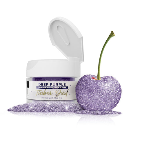 Bakell - Deep Purple Tinker Dust (5g, 1x Jar) Edible Glitter for Food, Desserts, and Beverages!...