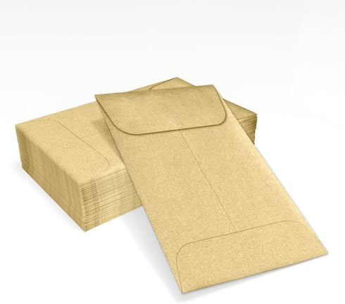 LUXPaper #1 Coin Envelopes | 2 1/4" x 3 1/2" | Blonde Metallic | 80lb. Text | 50 Qty...