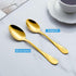 Gold Dinner Spoon Set, Seeshine 7.6-inch Stainless Steel Shiny Gold Table Spoon Silverware, Set of 6...