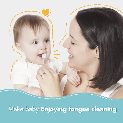 Papablic 100-Pack Baby Tongue Cleaner, Baby Toothbrush, Upgrade Gum Cleaner with Paper Handle for Babies and Infants Ages 0-2 Years...