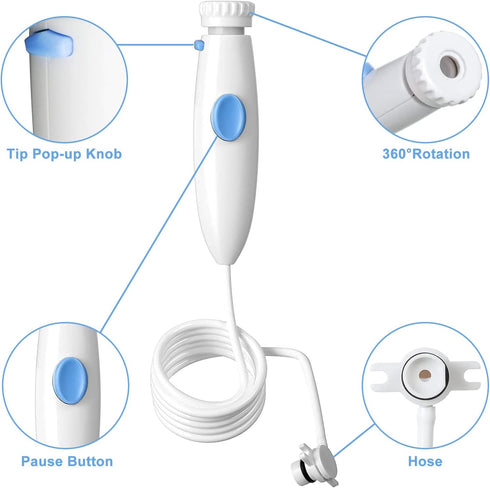 Oral Hygiene Accessories Water Hose Plastic Handle Compatible for Waterpik Oral Irrigator Wp-100 WP-900, Pack of 1 Handle/Hose...