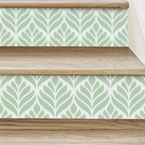 Cohoo Home Green Wallpaper Peel and Stick Wallpaper Boho Contact Paper for Cabinets Modern Self-Adhesive Removable Wallpaper Sage Green White Leaf...