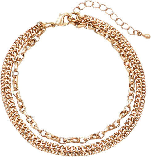 Rosemarie & Jubalee Women's Chic Ankle Bracelet Metal Chains Designer Style Anklet...
