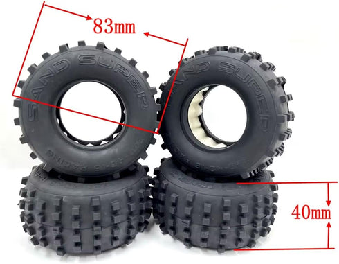 KTBL18 4pcs MT BBS Tires Tyre (83x40mm) Rubber x4 for 1/16 1/18 Scale Off Road Buggy/Truggy Truck KYOSHO Tamiya LOSI WPL WLTOYS VRX FMS FSR AXIAL ...