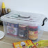 8 Liter Plastic Storage Box, 2-Pack Clear Storage Bins with Handles...