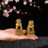 BRABUD 2.8in(H) Fengshui Brass Pair of Fu Foo Dogs Guardian Lion Statues Housewarming Congratulatory to Ward Off Evil Energy ZD099 Gold...
