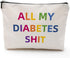 Diabetic Supplies Travel Bag Gifts Sets, All My Diabetes Shit Funny Diabetes Glucose Meter Case Organizer, Blood Sugar Log Book and 10 Diabetic Al...
