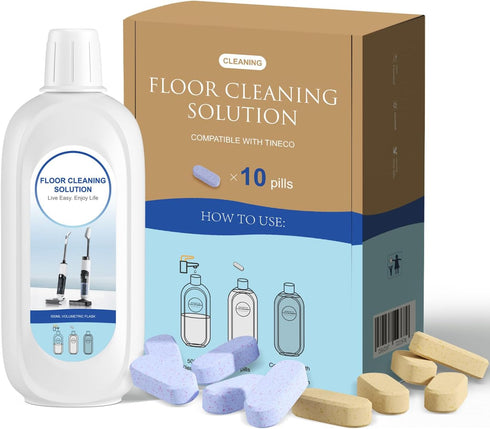 10 Bottles Compatible with Tineco Cleaning Solution 500ml Per Bottle Lavender Scents and Orange Scents Floor Cleaner Compatible with All Robot Vac...