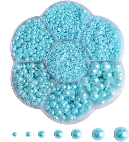 5700 Pcs Light Orchid Half Pearls for Crafts,Nail Pearls for Nails Art for Crafting DIY Accessory,Flatback Pearls gems for Makeup,Neatly Organized...
