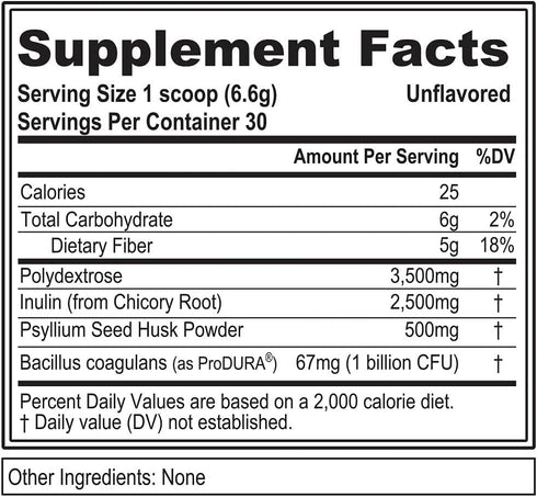 Evlution Nutrition FiberMode - Fiber + Probiotic Powder - Digestive Health & Immune Support - 1bil CFU Probiotics + 5g Fiber - Gluten Free & Vegan...