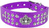Rhinestone Dog Collar, Crown Rhinestone Diamante Jewelry Crystal Adjustable PU Leather Pet Dog Cat Puppy Collar (S:8-10.5", Purple)...