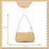 Straw Bag, Beach Bag, Hand-Woven Soft Handbag Underarm Bag, Bohemian Summer Bag Suitable for Vacation Travel Daily(Khaki)...