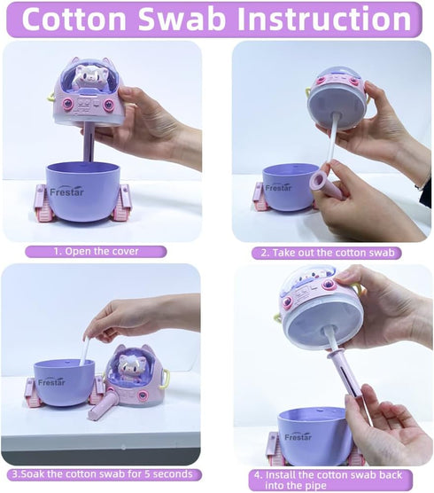 Mini USB Humidifier 220ml with LED Night Light, Small Cute Humidifier Bulit in Adorable Doll for Kids, Plant, Bedroom, Office, Desk, Babies Room, ...