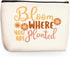 Mental Health Makeup Bag Positive Affirmations Motivational Gifts Self Love Bloom Cosmetic Travel Bag for Women Counselor Therapist Psychologist N...