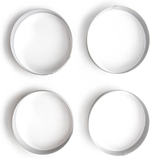 Fox Run English Muffin Ring Molds, Set of 4, Stainless Steel...