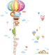 DECOWALL BS-1606 Animal Hot Air Balloon Height Growth Chart Kids Wall Stickers Wall Decals Peel and Stick Removable Wall Stickers for Kids Nursery...