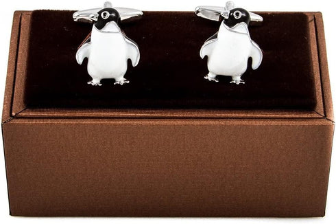 Penguin Formal Happy Dancing Feet Pair Cufflinks in a Presentation Gift Box & Polishing Cloth...