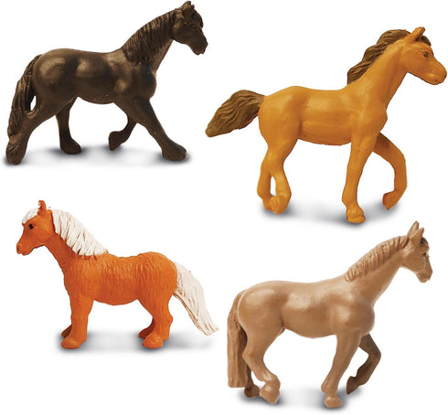 Safari Ltd. Horses TOOB - 12 Hand-Painted Mini Figurines Including Friesian, Haflinger, Stallion, Bay, Chestnut, Jutland, Trakehner, Clydesdale, &...