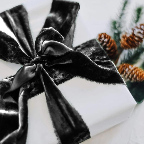 GROOVELY Velvet Ribbon for Halloween Decor, Halloween Ribbons, Black Ribbon for Christmas Tree Ribbon Garland Christmas Ribbon for Gift Wrapping, ...