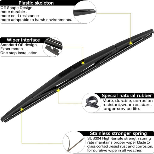 AUTOBOO Replacement for Honda Pilot Rear and Front Windshield Wiper Blade 2003-2008,3 Pieces 24"+21"+14 inch…...
