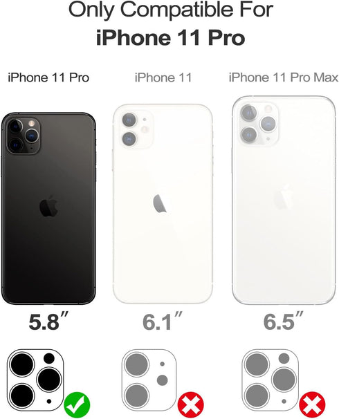 WeLoveCase for iPhone 11 Pro Wallet Case with Card Holder, Built-in Hidden Mirror, with Shockproof Heavy Duty Protection Phone Case for iPhone 11 ...