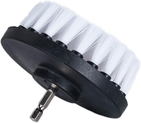 HIFROM Drill Brush - 4 inch Power Drill Attachment Soft Bristle White Quick Change Shaft Scrub Cleaning Brush for Carpet, Upholstery, Leather, Gla...