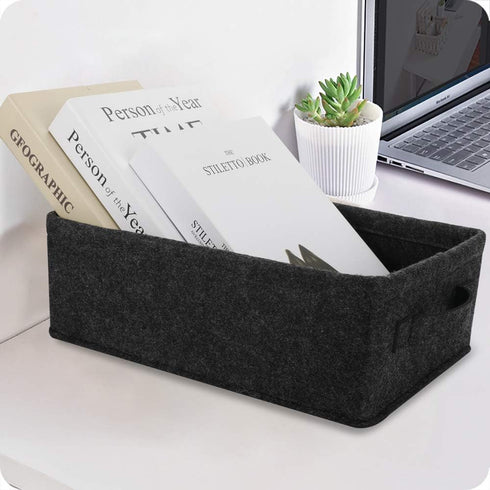 Short Storage Baskets Small Rectangle Basket Storage Bins Organizer for Candles Controls Remotes DVDs Board Games Seasonal Items Keepsakes Storage...